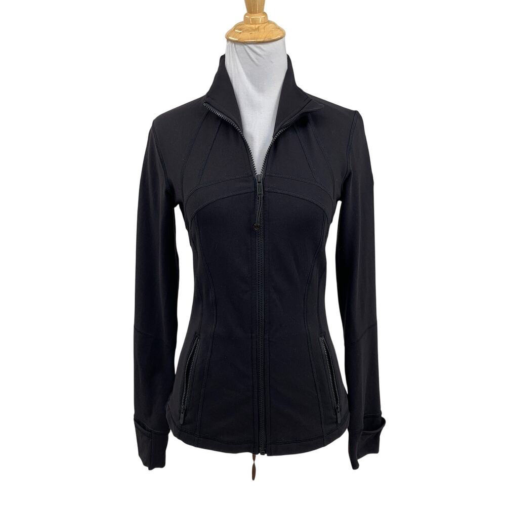 Lululemon Jacket Womens 4 Black Define Luon Thumbholes Vented Sweat Wicking